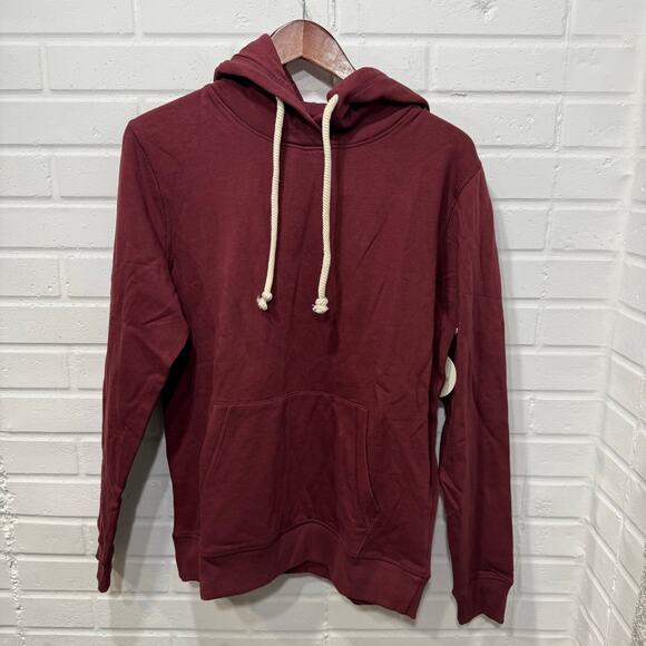 Pact NWT One For All Unisex Hoodie Sweatshirt Raisin Red Sz Small Organic Cotton - Picture 2 of 12